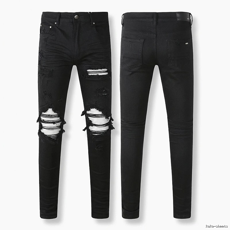 AMI trendy brand black jeans with holes