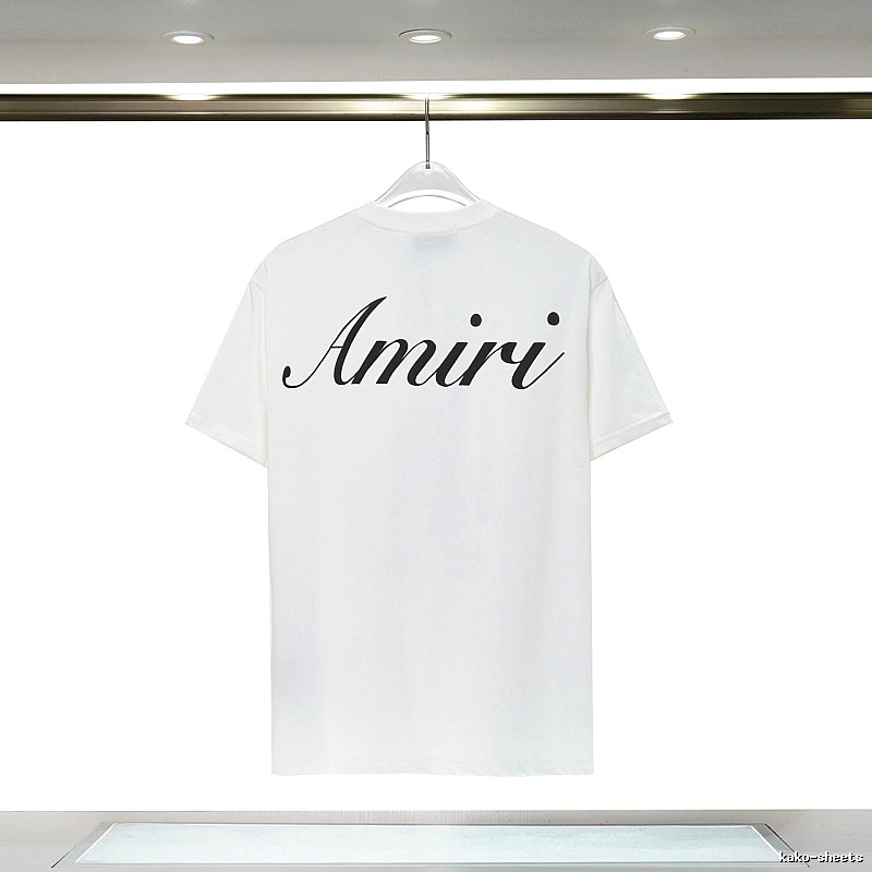 Amiri Easy Match Graphic T-shirt White Blue Amiri for Leisure Wear