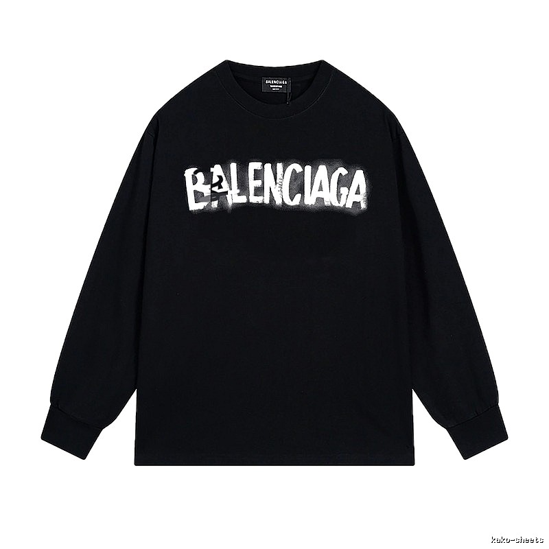 Balenciaga letter style black T-shirt