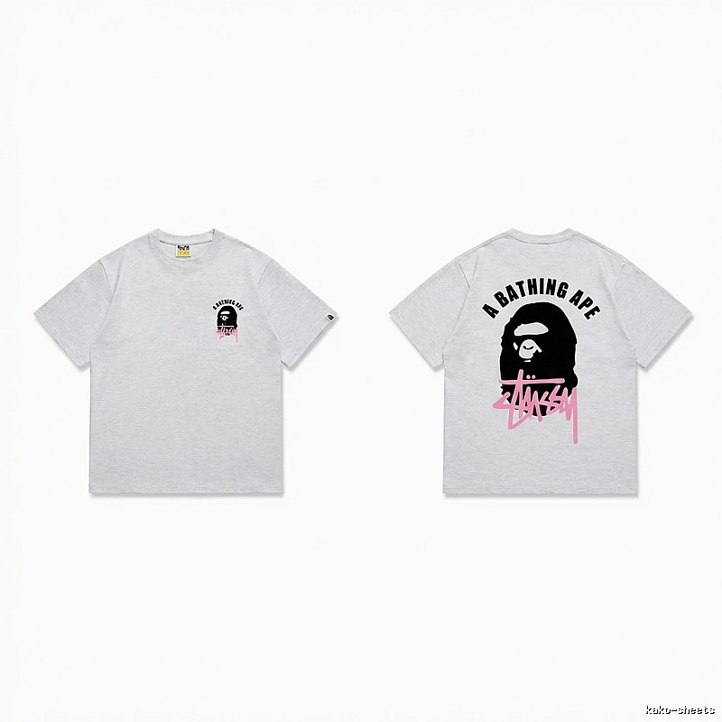 Bape Pink Trendy and Cool Short-sleeve Shirt