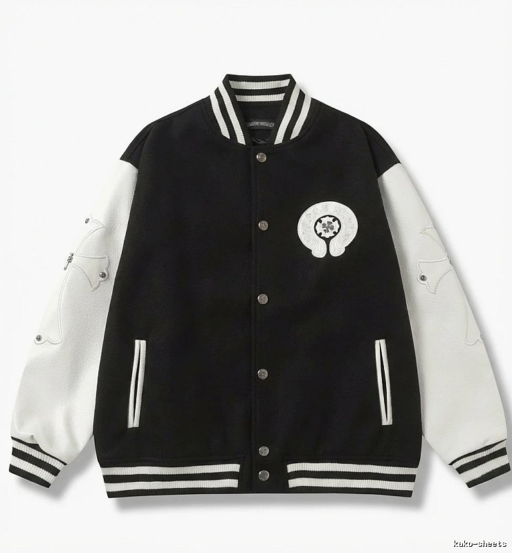 Chrome Hearts Baseball Style Black and White Jacket