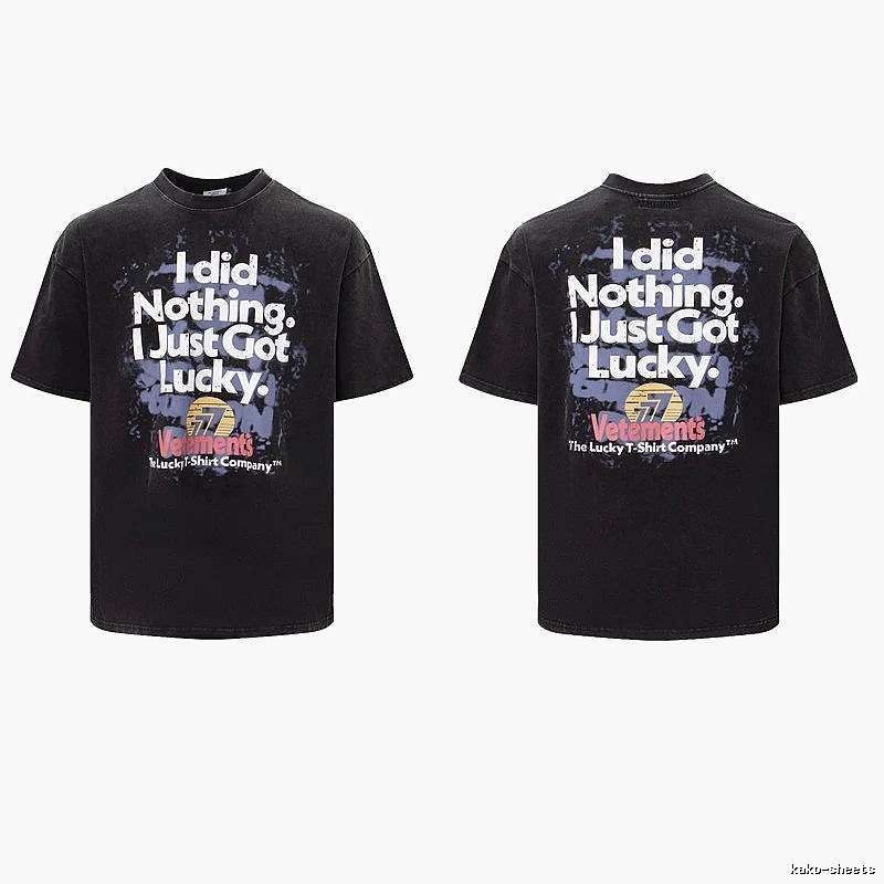 Classic Statement graphic T-shirt Black Colorful Lucky for Daily Styling