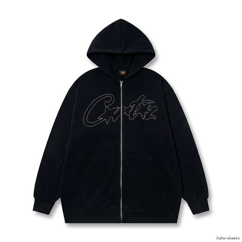 Corteiz minimalist style black hoodie