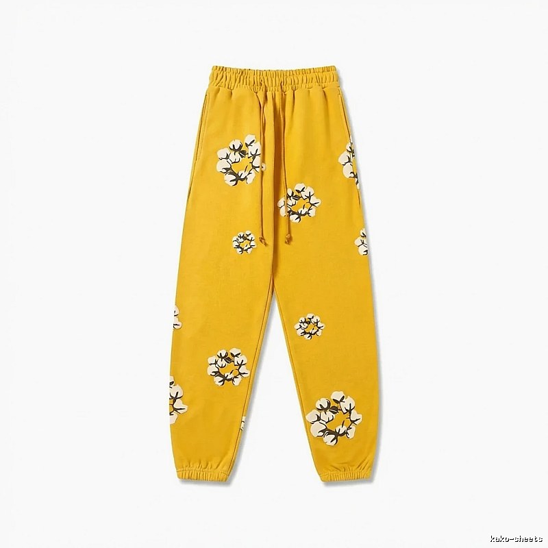 DENIM TEARS Printed Retro Yellow Sweatpants