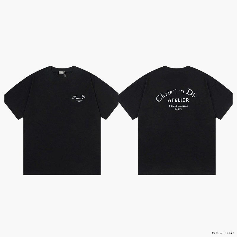 Dior Atelier Minimalist Style Black Short-sleeve T-shirt
