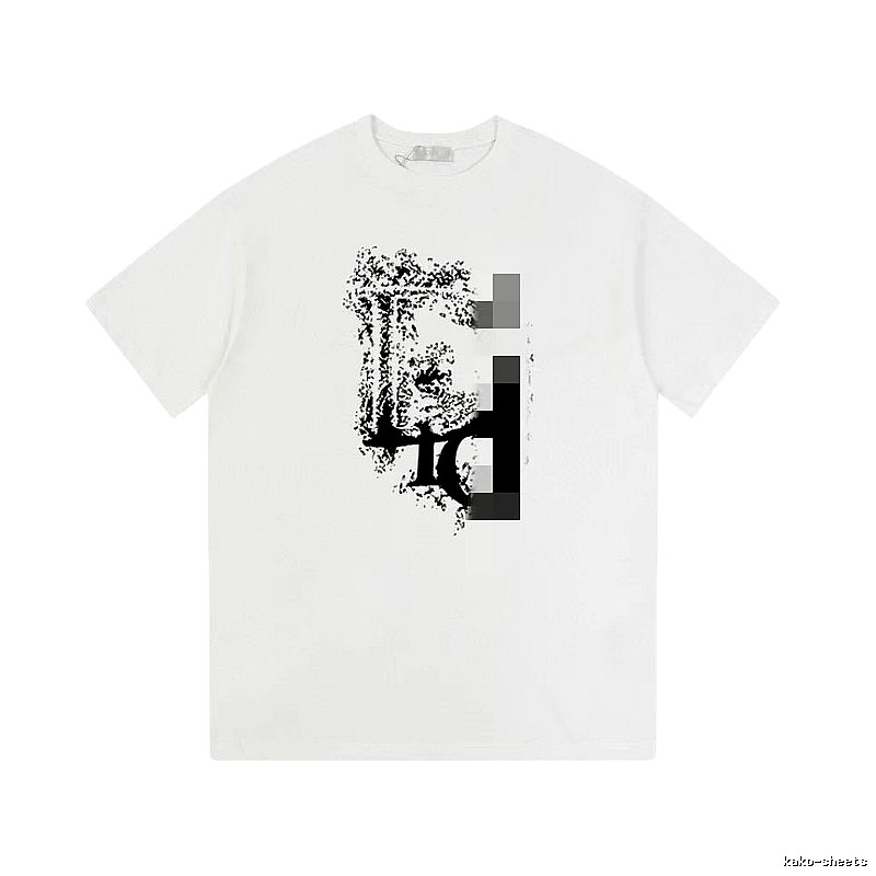 Dior Distressed Print Street Style White T-Shirt