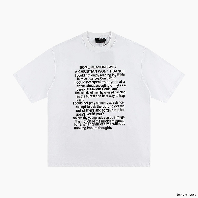 ERD Slogan Print Street Style White T-Shirt
