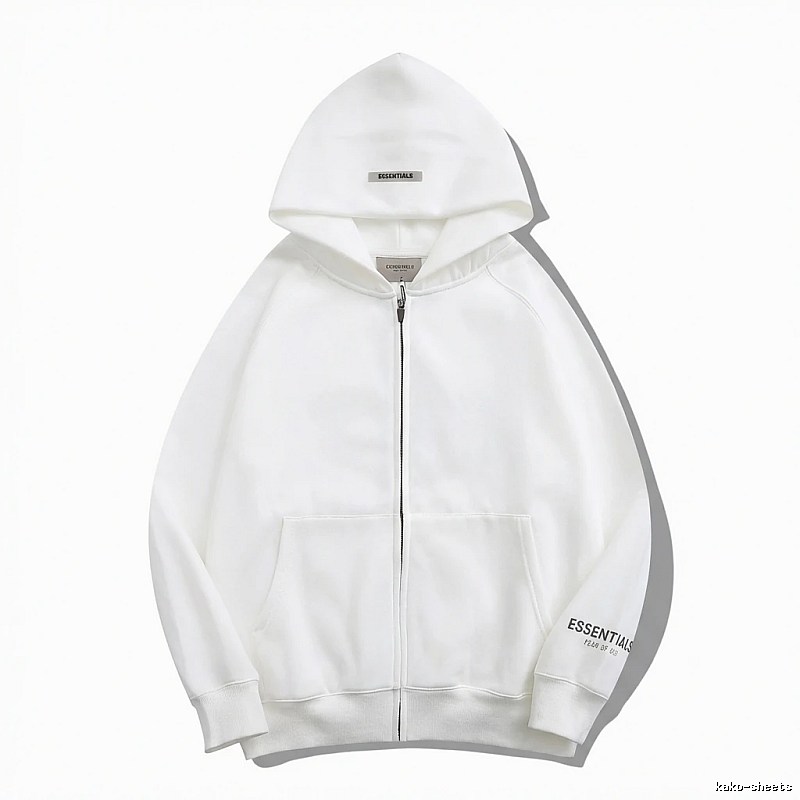 ESSENTIALS minimalist style white hoodie