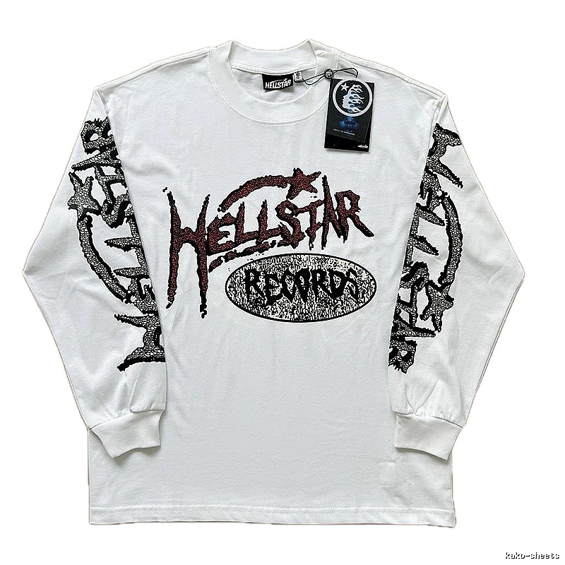 Hellstar dark style white long-sleeved shirt