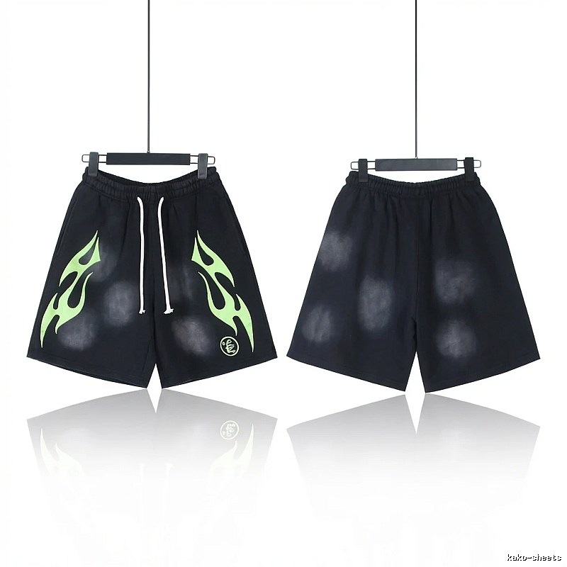 Hellstar Flame Wind Black Shorts