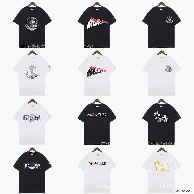 Moncler Logo Printed Trendy Black & White Short-Sleeve T-Shirt
