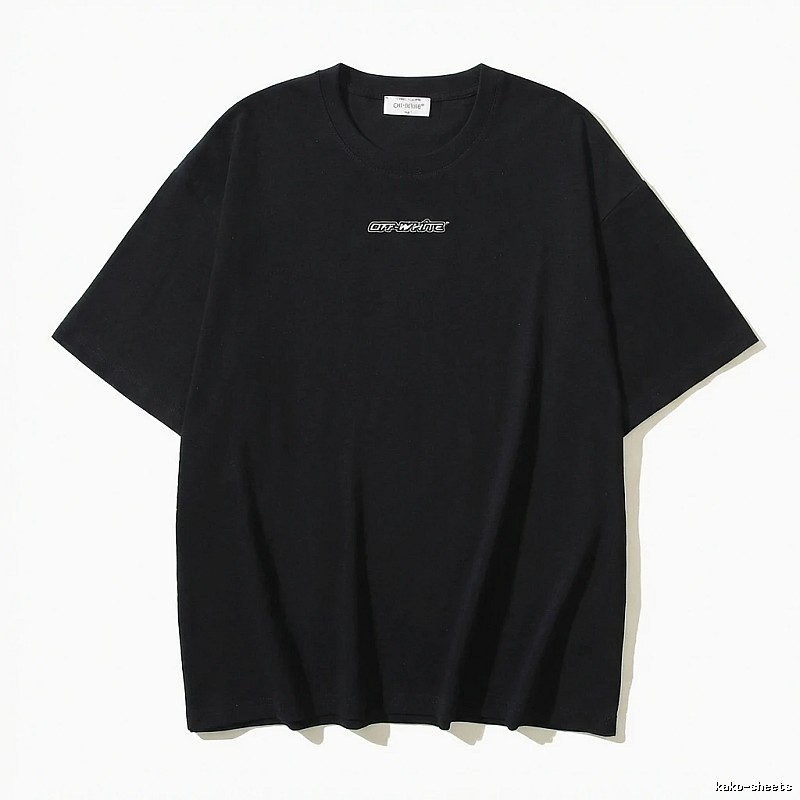 Off-White minimalist style black T-shirt