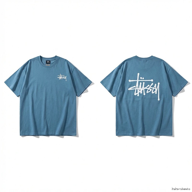 Stussy basic simple style blue T-shirt