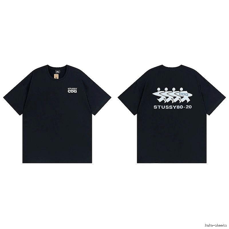 Stussy Black Spider Graphic T-Shirt Modern Fit Logo