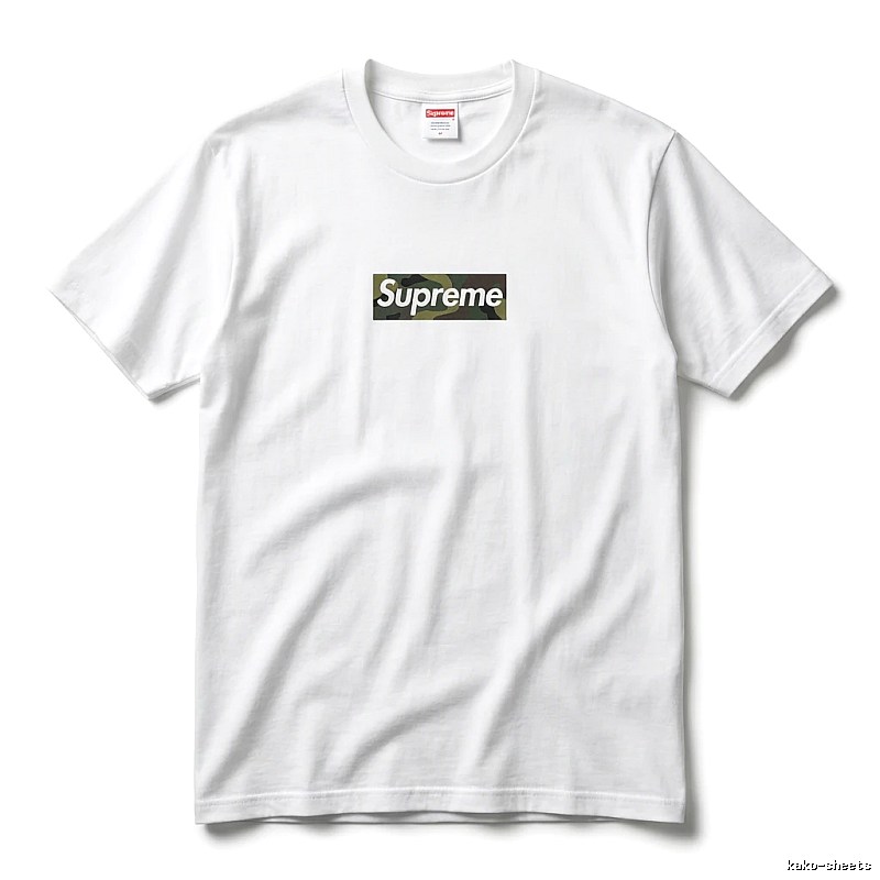Supreme camouflage-style white T-shirt