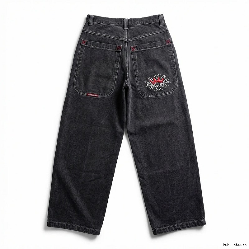 Y2K style retro black jeans