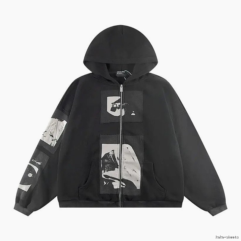 Zip-Layer Styling Graphic Zip Hoodie Travel Styling