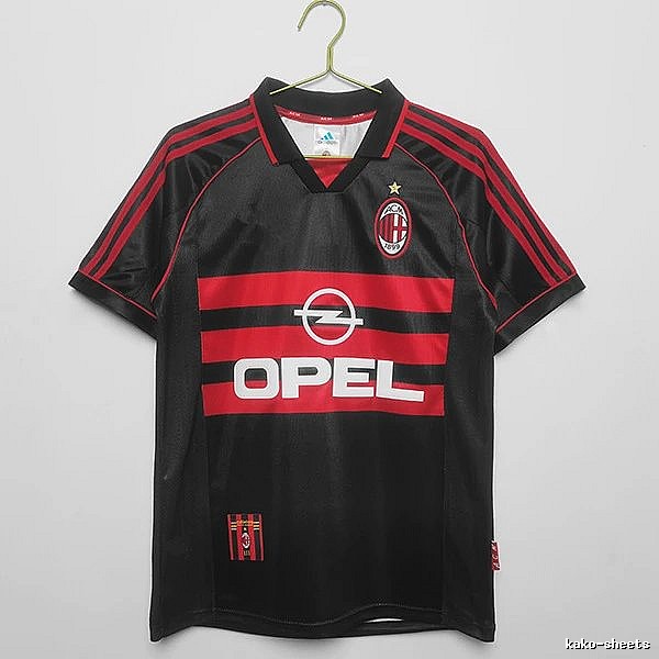 AC Milan Streetwear Retro soccer jersey Red Black Striped with Logo Accent