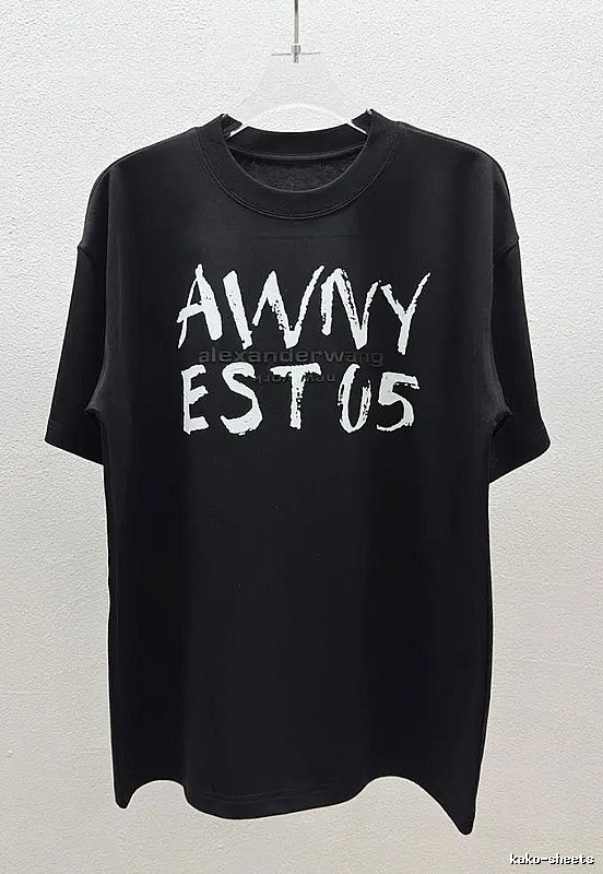 Alexander Wang Alphabet Street Style Black T-Shirt