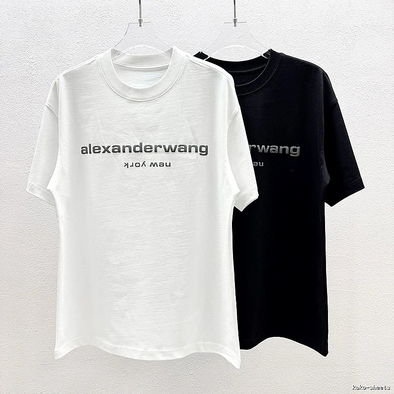 Alexander Wang Trendy Letter Style Black and White Short-Sleeve T-Shirt