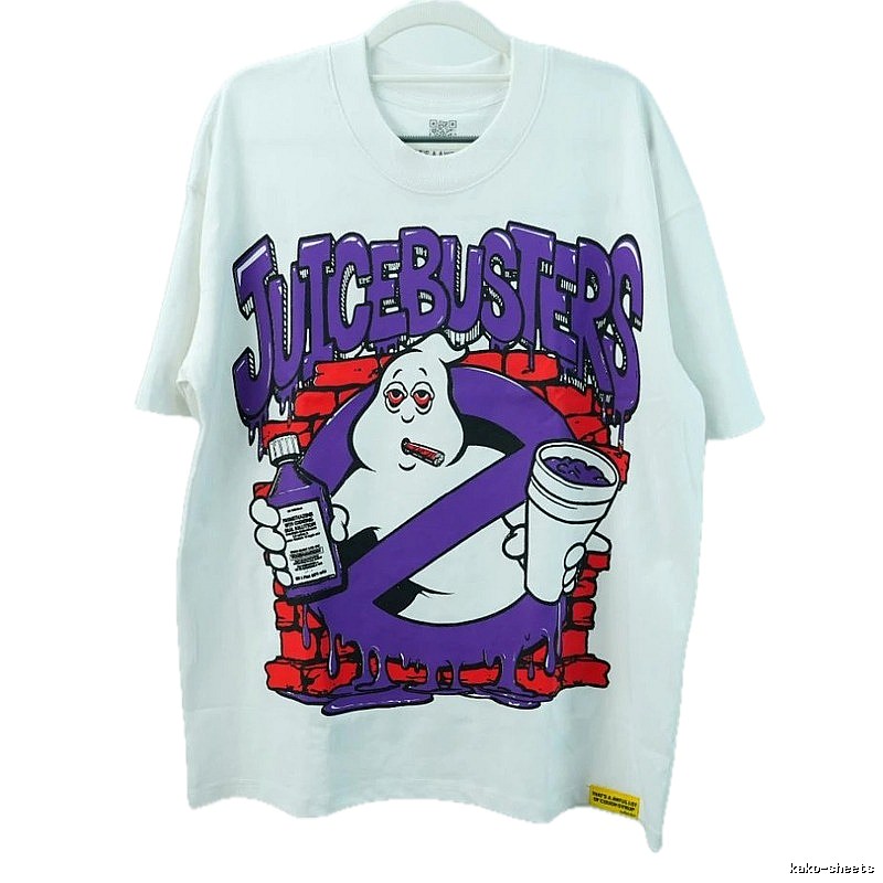 American Streetwear Brand Ghost Print White Short-sleeve T-shirt