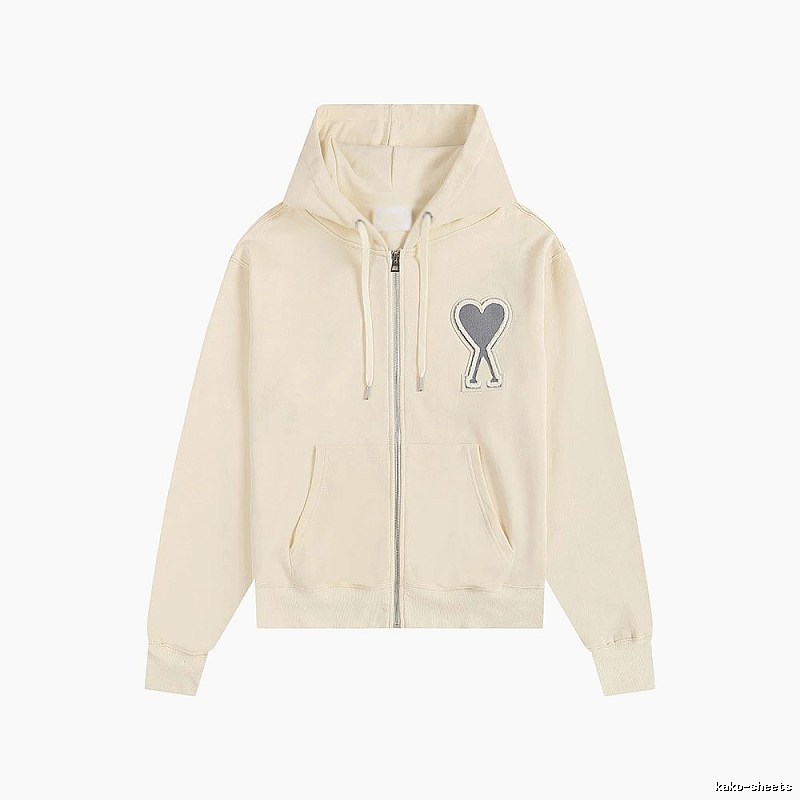 AMI Love Embroidered Cream Sweatshirt