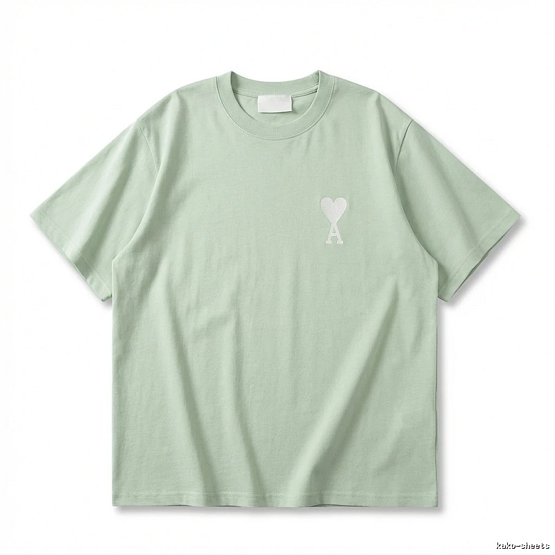 AMI Love Series Simple Style Light Green T-shirt