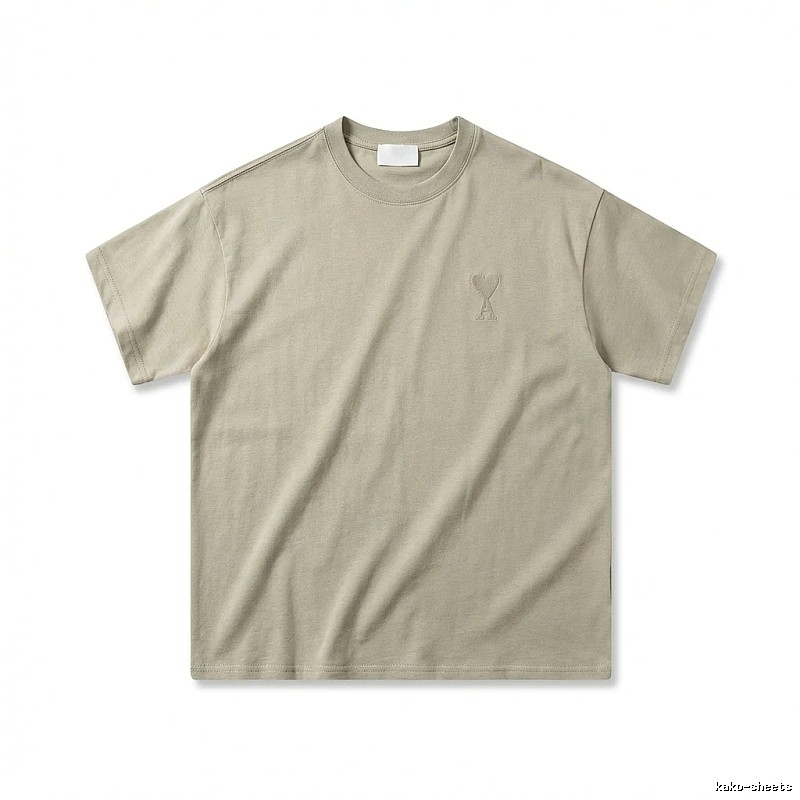 AMI minimalist style khaki T-shirt