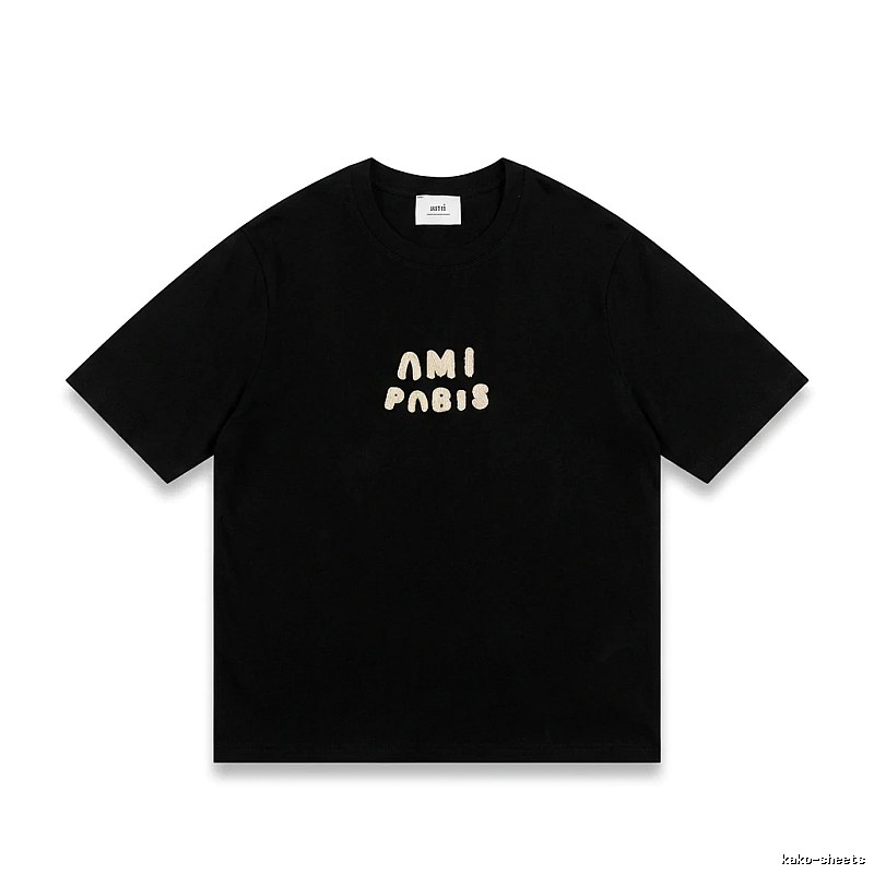 AMI Paris Alphabet Style Black T-shirt