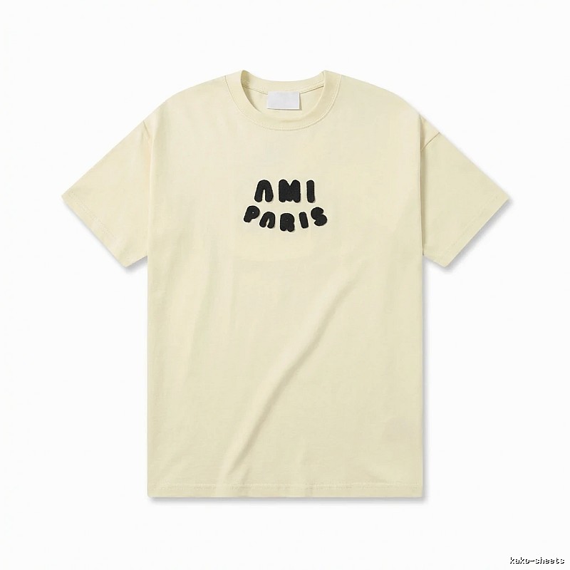 AMI Paris Casual Style Off-White T-shirt