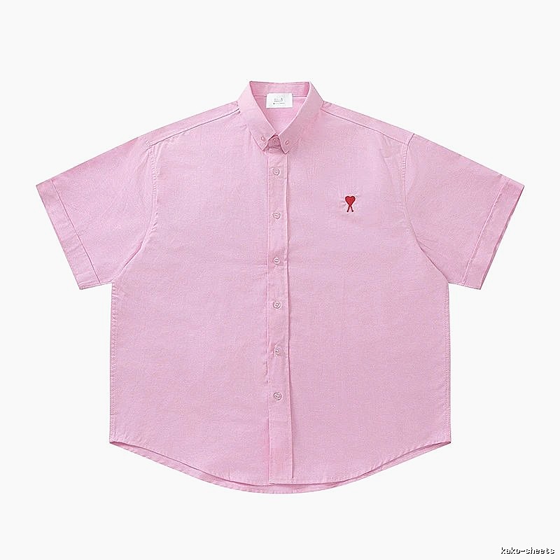 AMI series minimalist style pink shirt