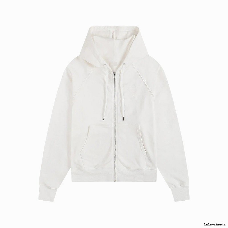 AMI simple style white hoodie