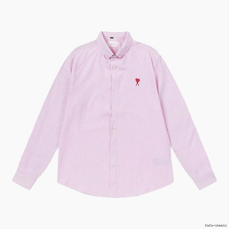 AMI Stripe Minimalist Style Pink Shirt