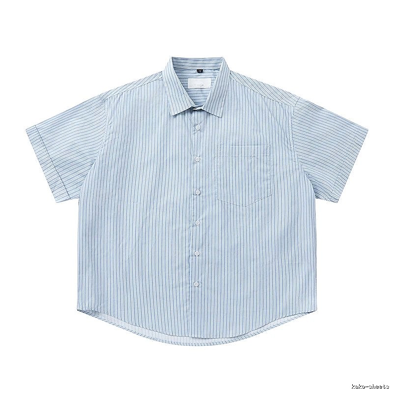 AMI striped minimalist style blue shirt