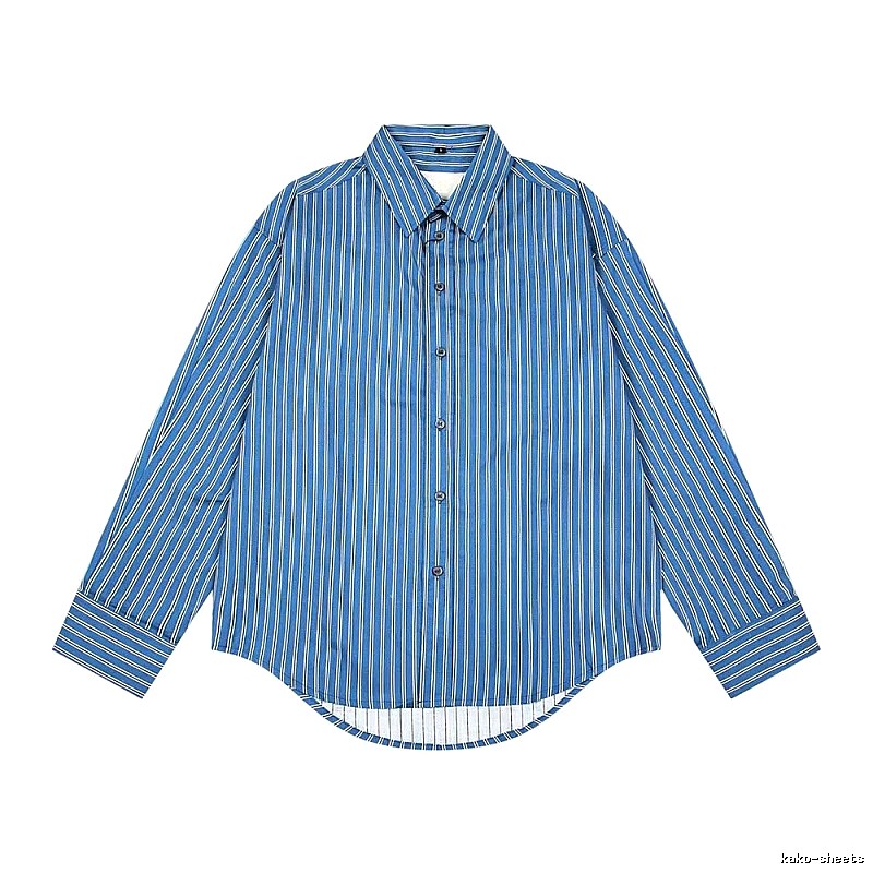 AMI striped retro-style blue shirt