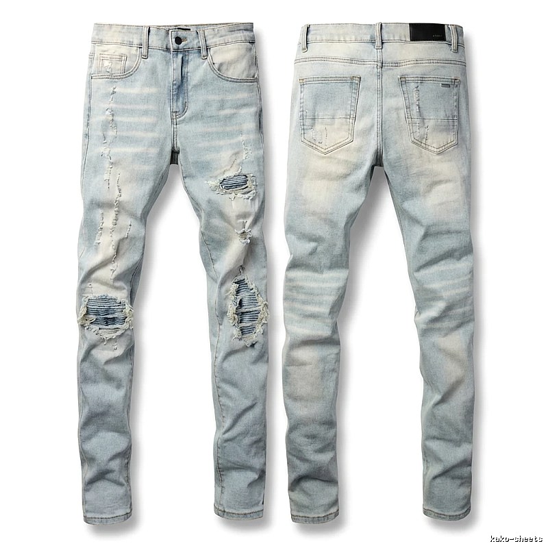 AMI Trendy Light Blue Jeans with Holes