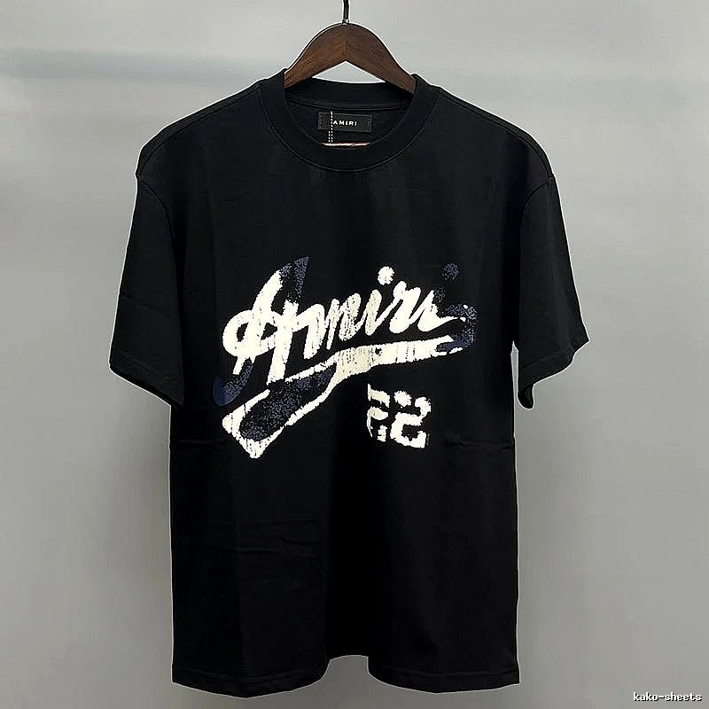 Amiri Black White Records Graphic T-Shirt Campus Look
