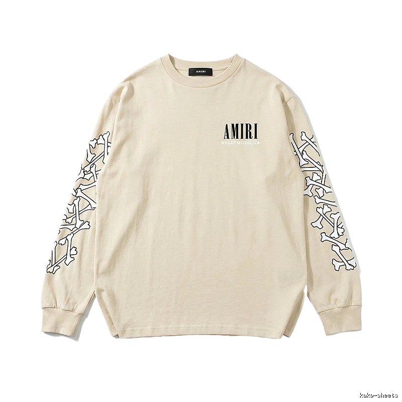 AMIRI Bone Pattern Trendy Beige Sweatshirt