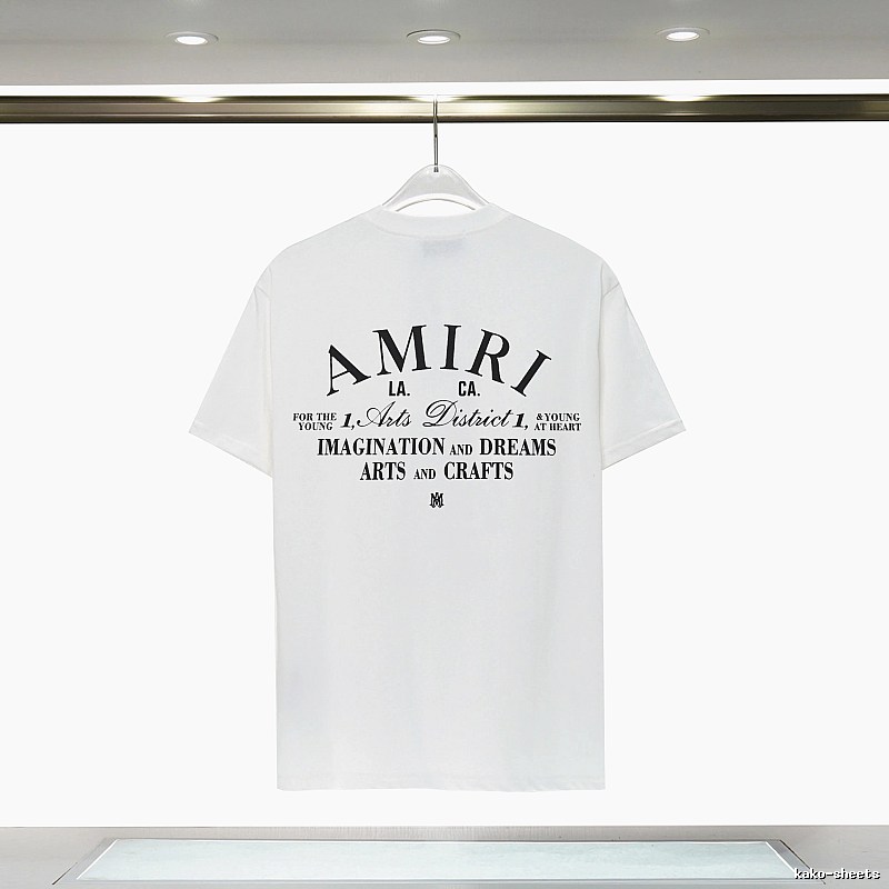 Amiri Casual Graphic T-shirt White Blue Amiri for Comfortable Styling