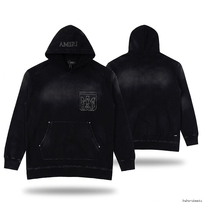 AMIRI distressed black hoodie