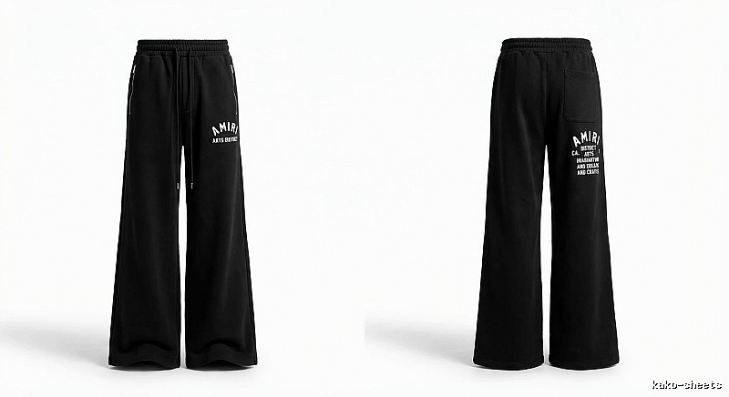 AMIRI Letter Print Casual Black Pants