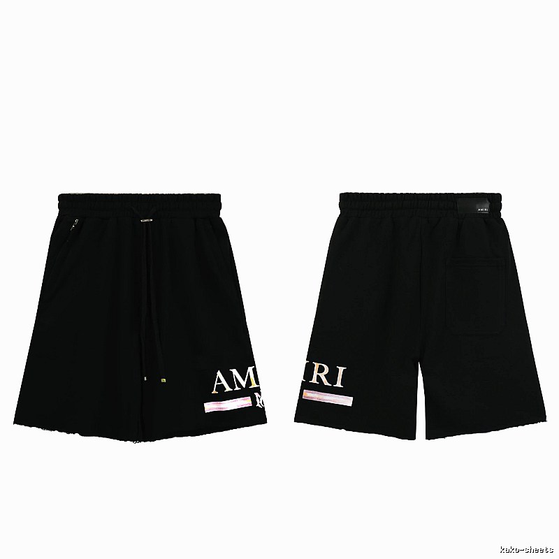 AMIRI Letter Print Street Style Black Shorts