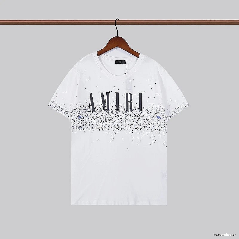 Amiri Logo Detail Graphic T-shirt White Blue Amiri with Relaxed Feel