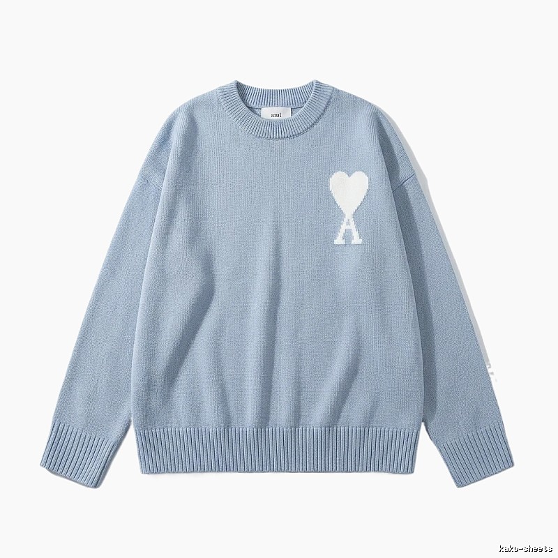 AMIRI Love Simple Style Blue Sweater