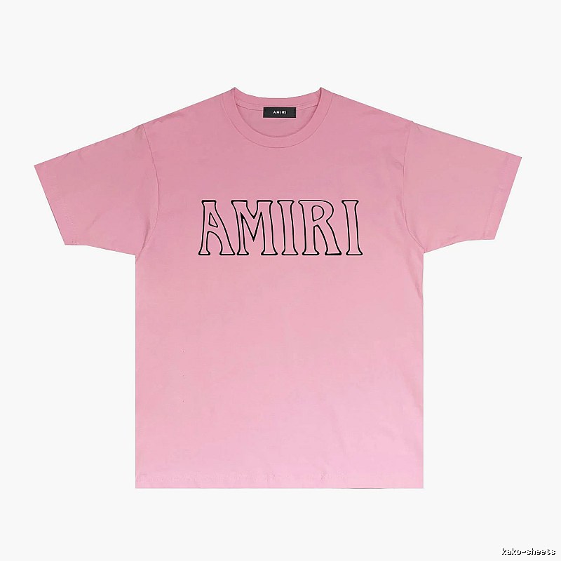AMIRI minimalist style pink T-shirt