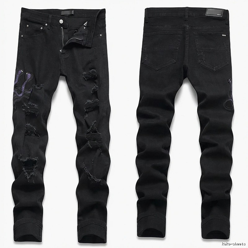 AMIRI Ripped Trendy Black Pants