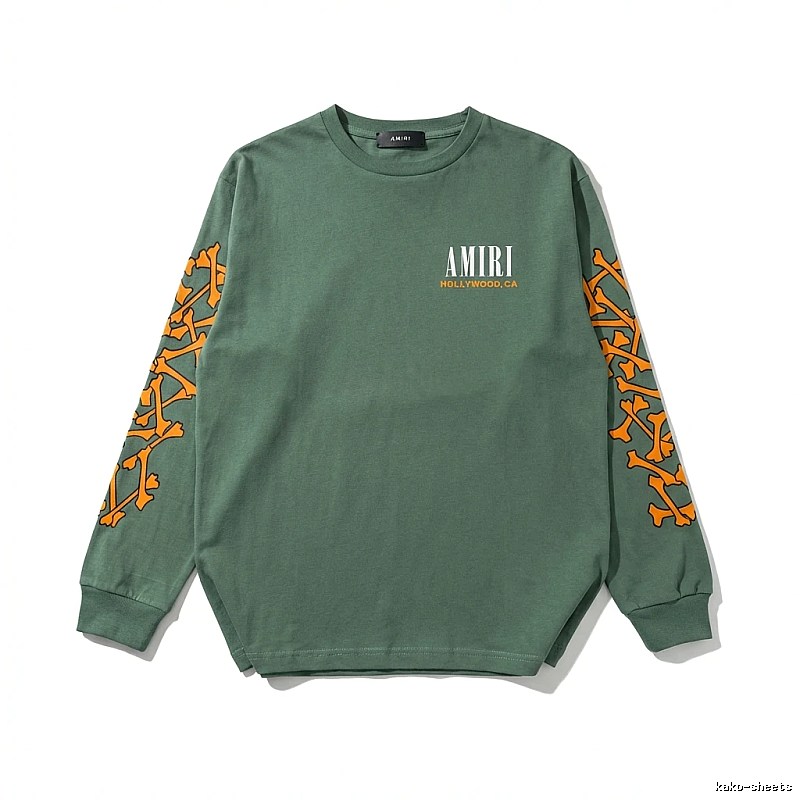 AMIRI Trendy and Cool Style Olive Green Sweatshirt