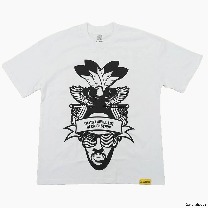 Awful Lot Portrait Print Street Style White T-Shirt