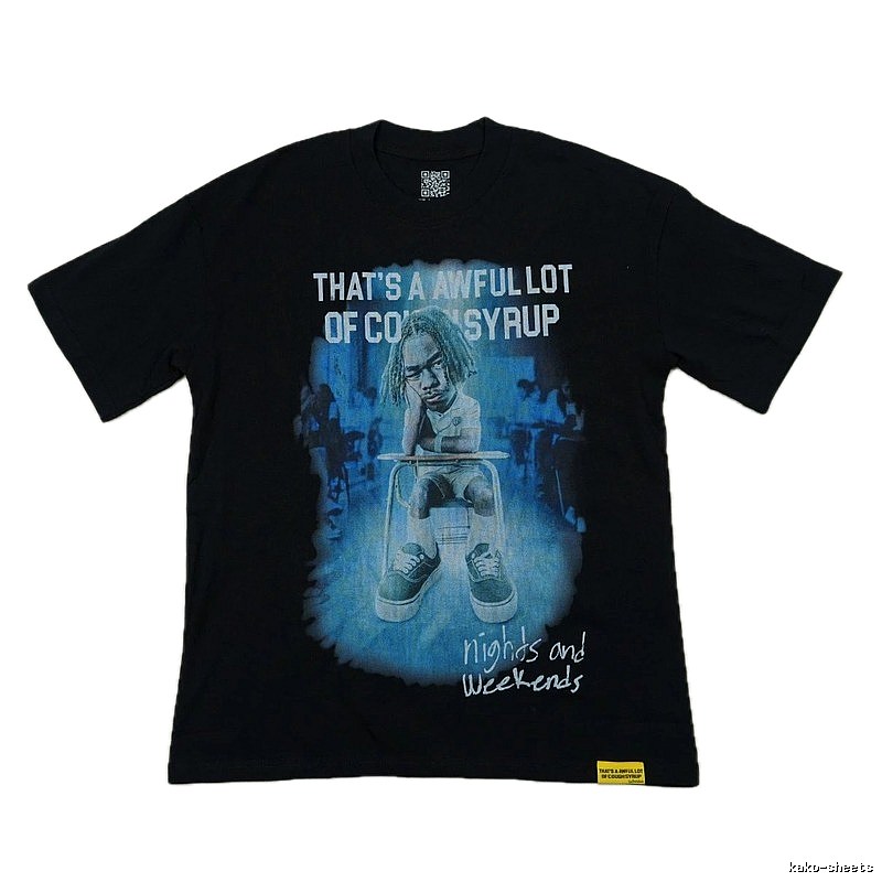 AwfulLot Portrait Print Street Style Black Short-sleeve T-shirt