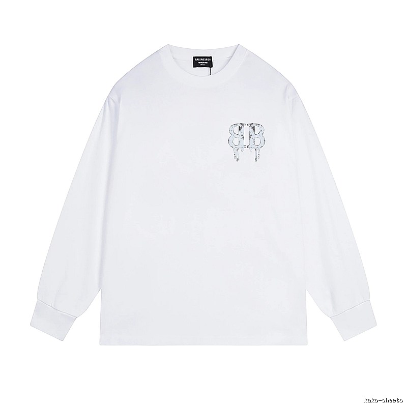 Balenciaga BB-style white sweatshirt